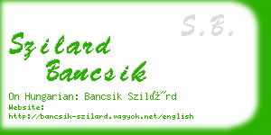 szilard bancsik business card